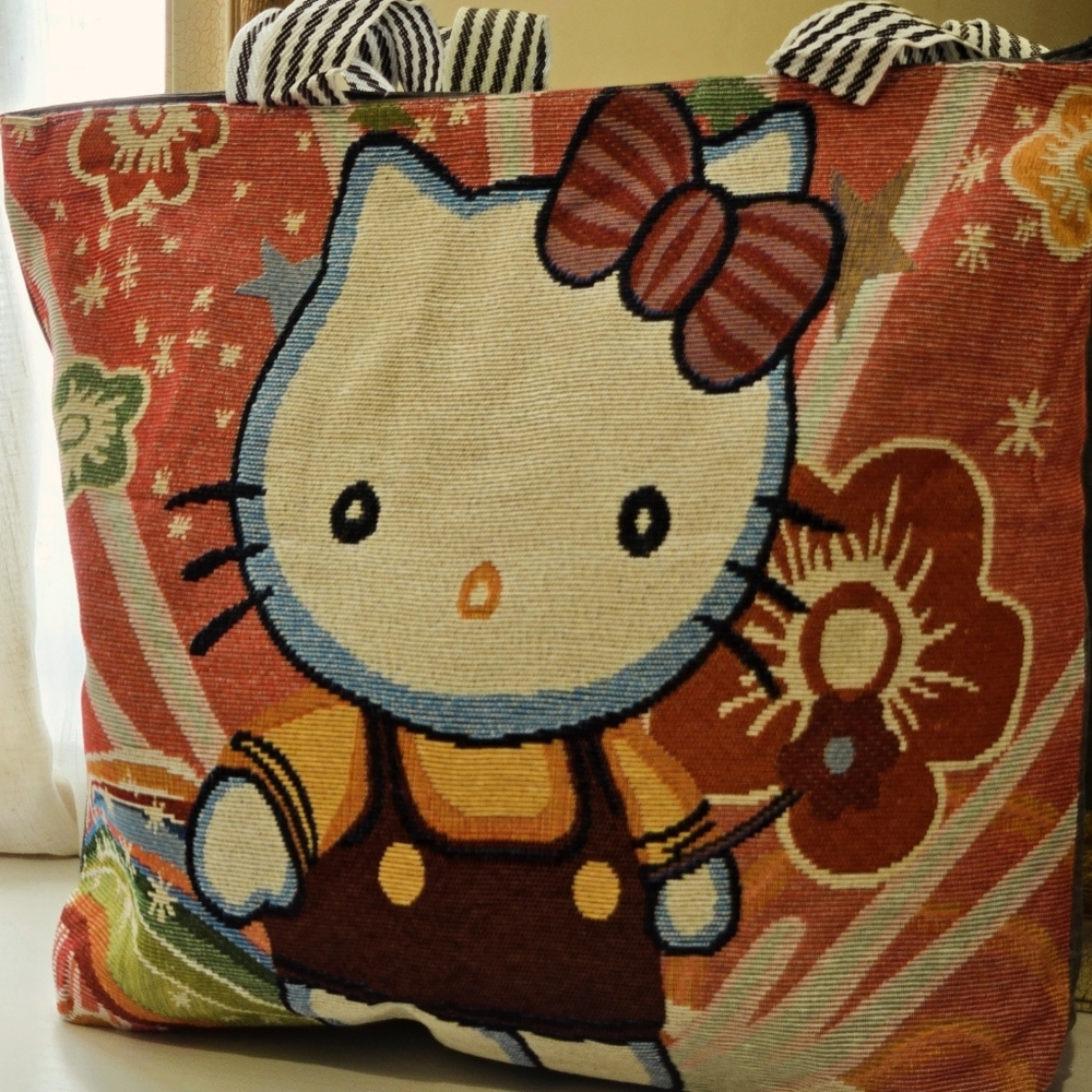 Kitty Orange, Brown & Earthtone Color Character Tote